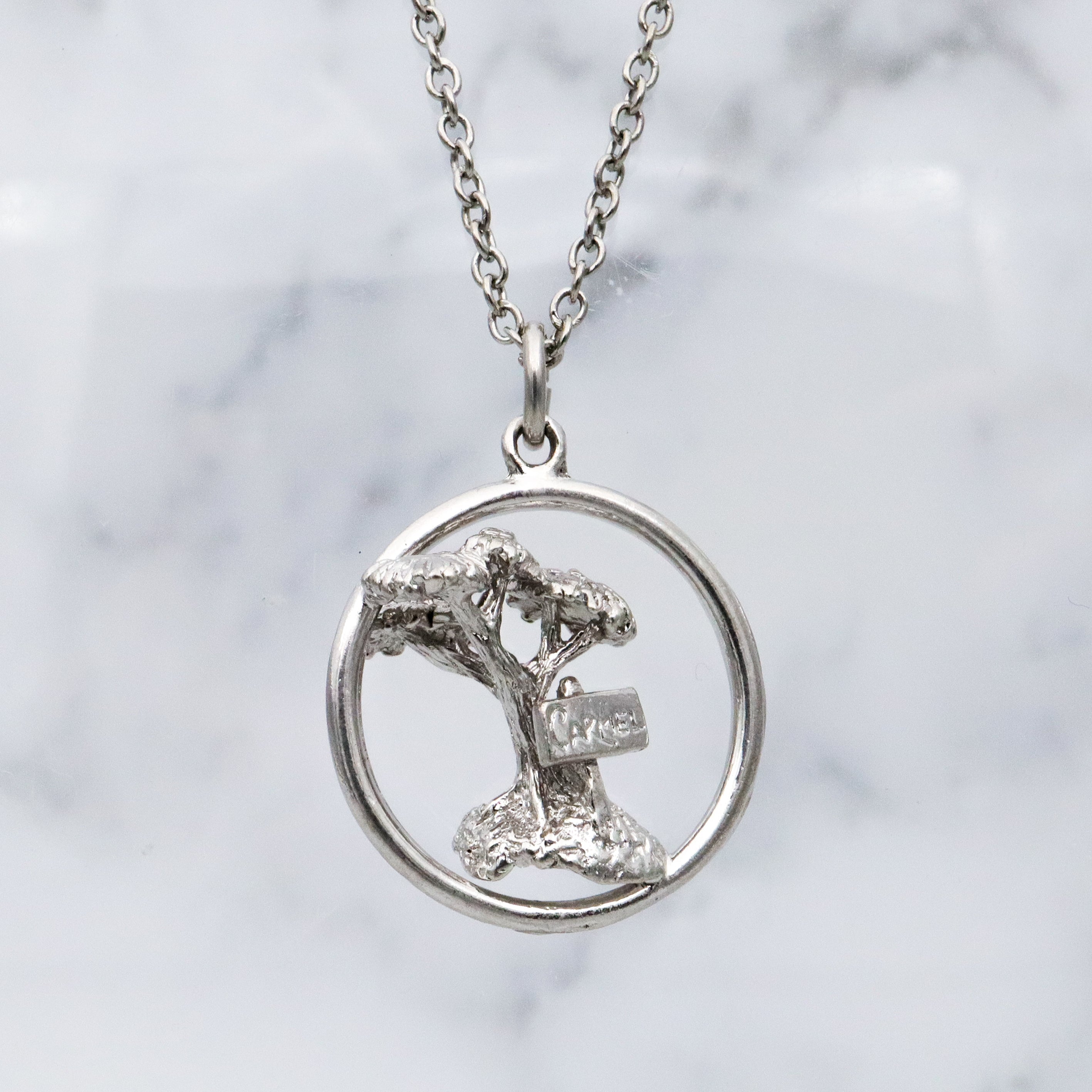 Vintage sterling "Carmel" tree pop-out charm pendant